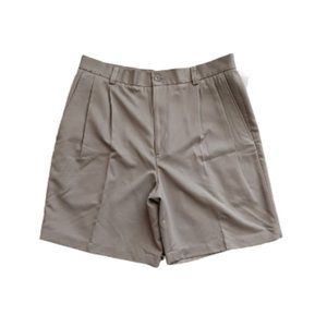 Claiborne Shorts Mens Size 32 Pleated Front Casual Chino Golf Walking Tan